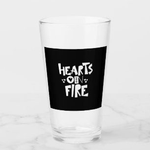 Couple Art Hearts On Fire Glass