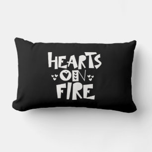 Couple Art Hearts On Fire Lumbar Cushion