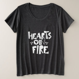 Couple Art Hearts On Fire Plus Size T-Shirt