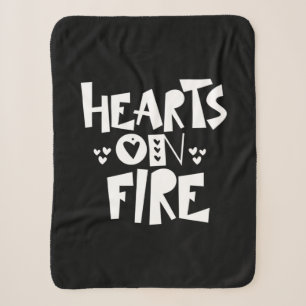 Couple Art Hearts On Fire Sherpa Blanket