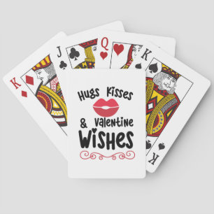 Couple Art Hugs Kisses And Valentine Wishes Playing Cards