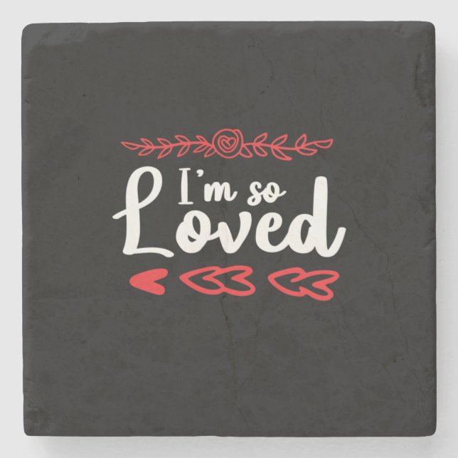Couple Art I Am So Loved Stone Coaster (Front)