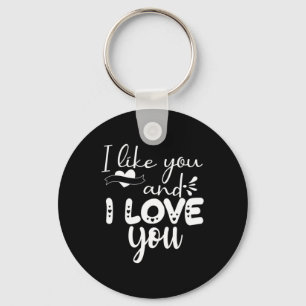 Couple Art I Like You And I Love You Key Ring