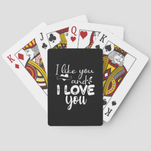 Couple Art I Like You And I Love You Playing Cards