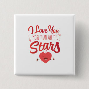 Couple Art I Love You More Than All The Stars 15 Cm Square Badge