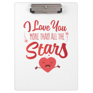 Couple Art I Love You More Than All The Stars Clipboard