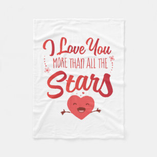 Couple Art I Love You More Than All The Stars Fleece Blanket