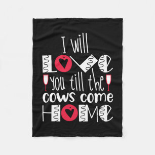Couple Art I Will Love You Fleece Blanket