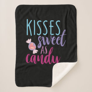 Couple Art Kisses Sweet As Candy Sherpa Blanket