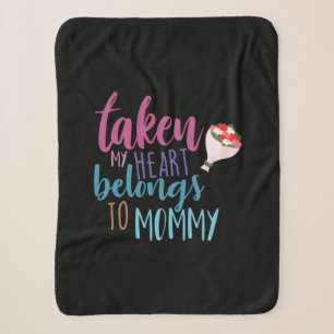Couple Art My Heart Belongs To Mommy Sherpa Blanket