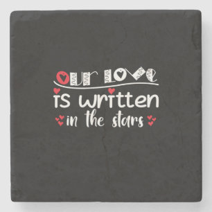 Couple Art Our Love Is Written In The Stars Stone Coaster