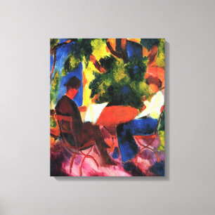 Couple At The Garden Table by August Macke Canvas Print