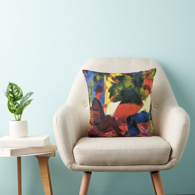 Couple At The Garden Table by August Macke Cushion (Chair)