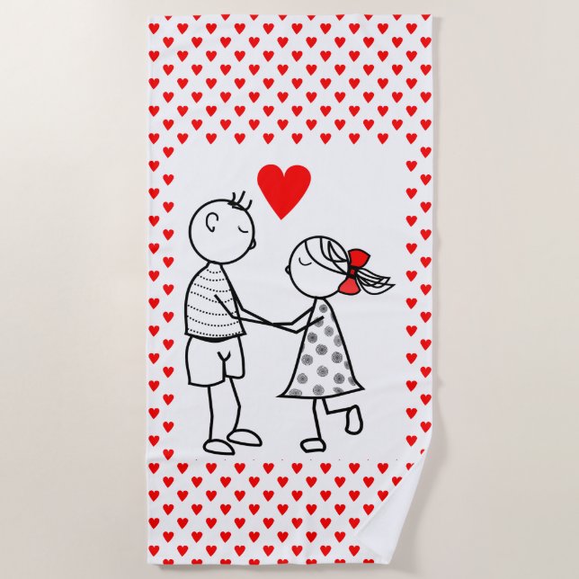 Couple Beach Towel Love (Front)