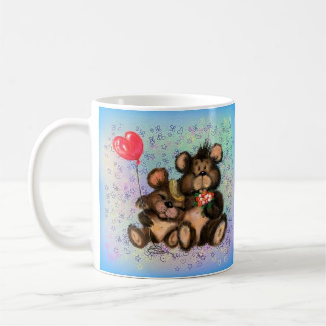 Couple Bear with Heart Balloon Mug Gift (Left)