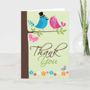 Couple Birds on Branch Summer Thank You Card