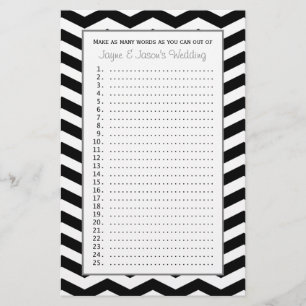 Couple Bridal Wedding Shower Games - Chevron
