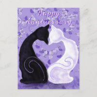 Couple Cat Anniversary Card Beautiful Love