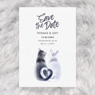 Couple cat wedding invitation