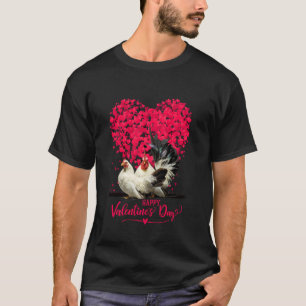 Couple Chicken On Tree Heart Valentine's Day Men W T-Shirt