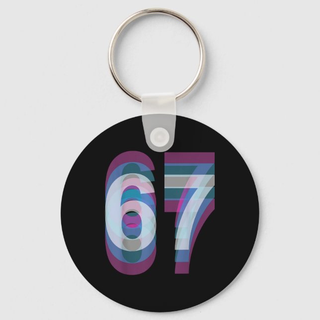 Couple Costume 67 Six Seven Meme Funny  Key Ring (Front)