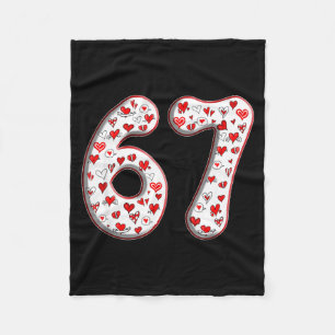 Couple Costume Duo 67 Meme Six Seven Valentines Da Fleece Blanket