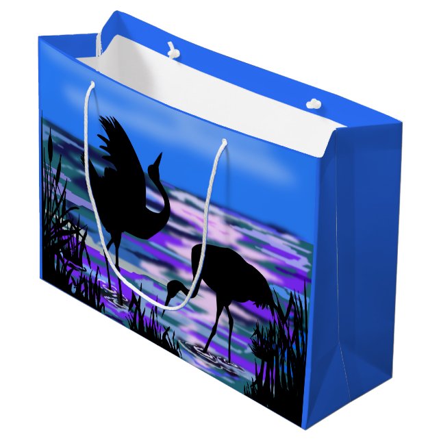 Couple Crane Bird Gift Bag (Front Angled)