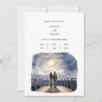 Couple Cruise Ship Starry Night Sky Beach Wedding 