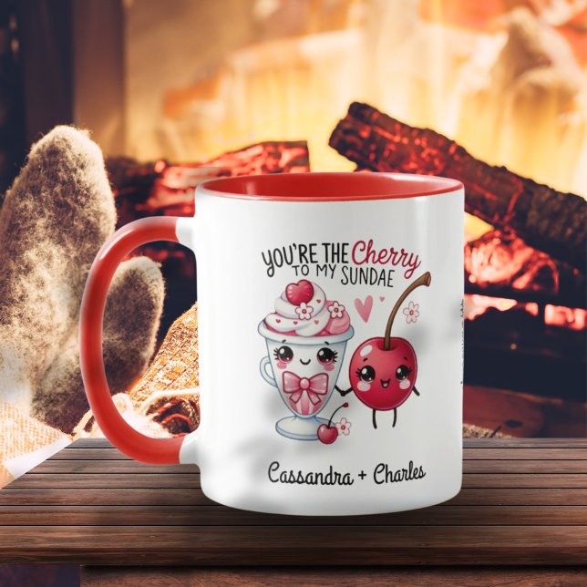 Couple Customised "Cherry to My Sundae" Mug (Couple Customized "Cherry to My Sundae" Mug)