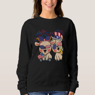 Couple Cute Goats Sunglasses 4th Of July Drinking  Sweatshirt