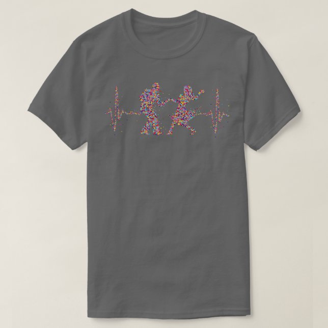 Couple Dance Dancing Couple Heartbeat T-Shirt (Design Front)