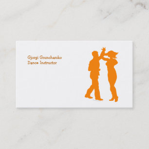 Couple Dance Spin Dancing Silhouette Business Card