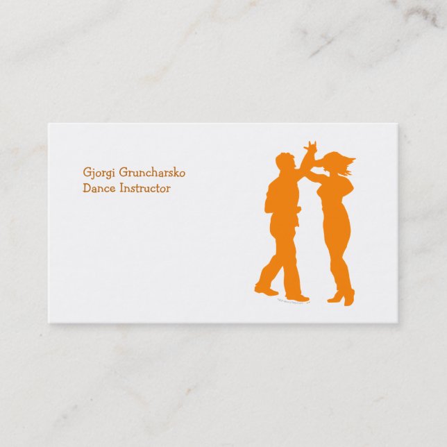 Couple Dance Spin Dancing Silhouette Business Card (Front)