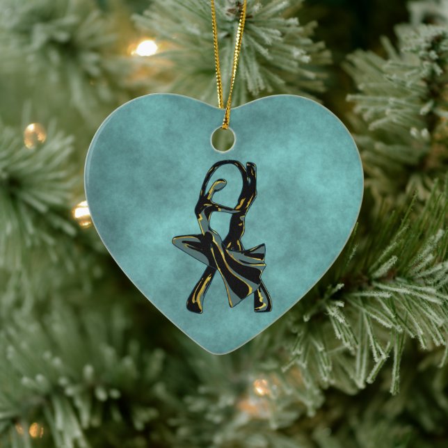 Couple dancing in the night ceramic tree decoration (Tree)