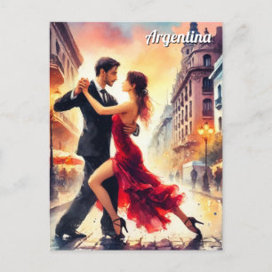 Couple dancing in the tango in Argentina Postcard