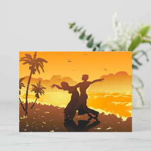 Couple Dancing On The Beach Invitations