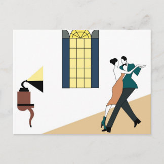 couple dancing postcard