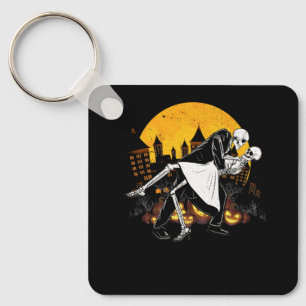 Couple Dancing Skeletons Vintage Day of the-Dead H Key Ring