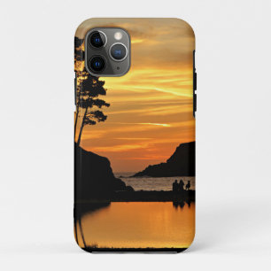 Couple & Dog Orange Beach Sunset California Coast Case-Mate iPhone Case