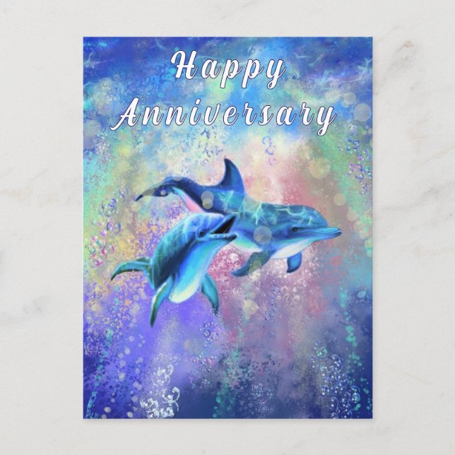 Couple Dolphin Anniversary Card (Front)