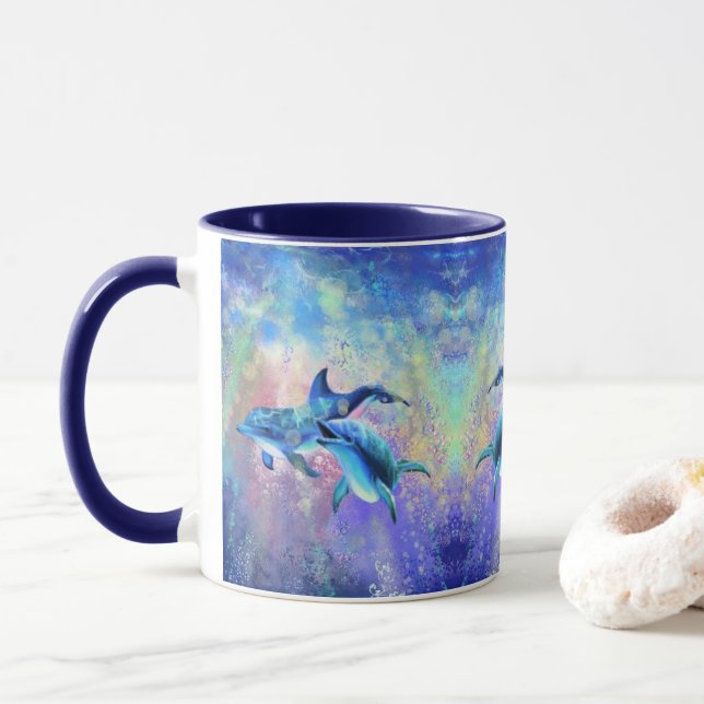 Couple Dolphin Mug (With Donut)