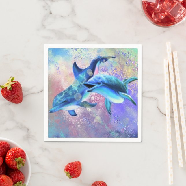 Couple Dolphin Napkins (Insitu)