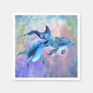 Couple Dolphin Napkins Happy Family
