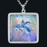 Couple Dolphin Necklace<br><div class="desc">Dolphins Couple Necklaces Gift - MIGNED Painting Design</div>