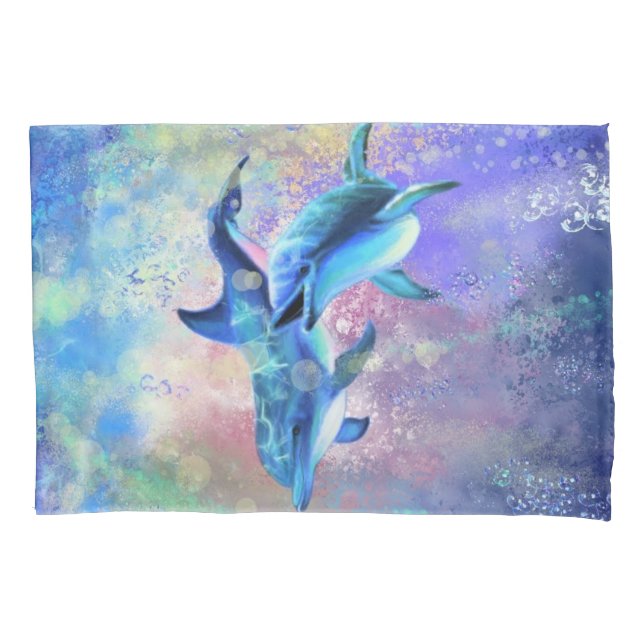 Couple Dolphin Pillow Case (Front)