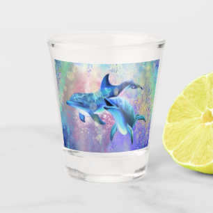 Couple Dolphin Shot Glass