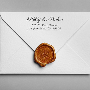 Couple Elegant Monogram Wedding Return Address Self-inking Stamp