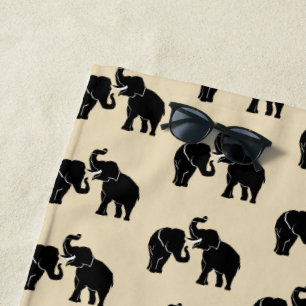 Couple Elephants Beach Towel - Custom Colour