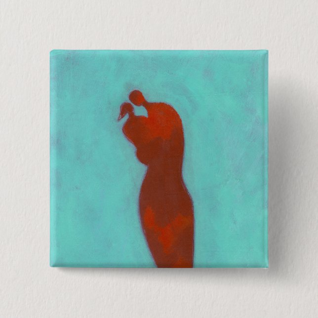 Couple Embracing 15 Cm Square Badge (Front)