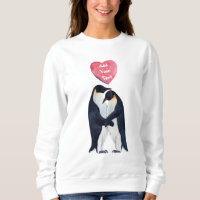 Couple Emperor Penguins Heart Personalised